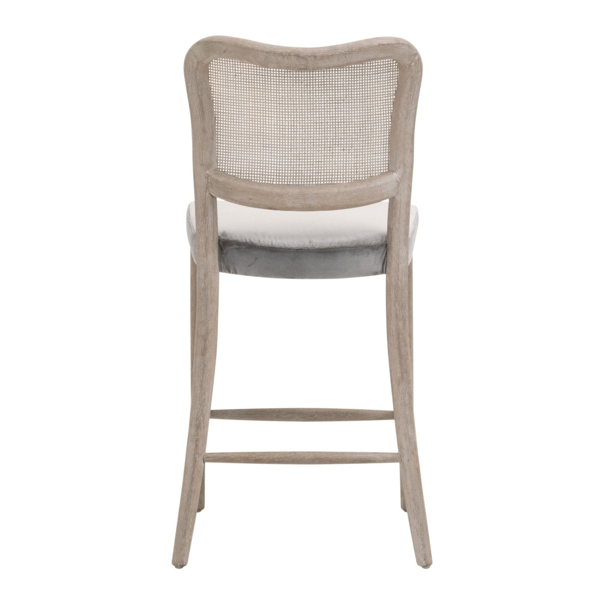 Cela Counter Stool in Performance Dark Dove Velvet, Natural Gray Oak, Natural Gray Cane from Essentials For Living - Luna Furniture