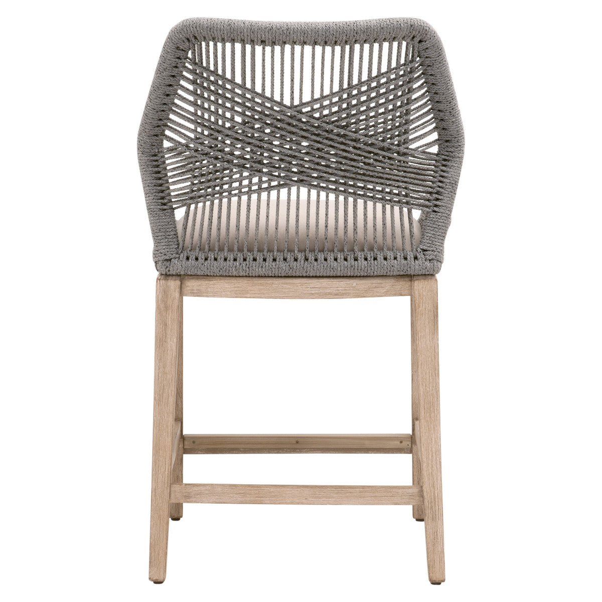 Loom Counter Stool in Platinum Rope, Light Gray, Natural Gray Mahogany from Essentials For Living - Luna Furniture