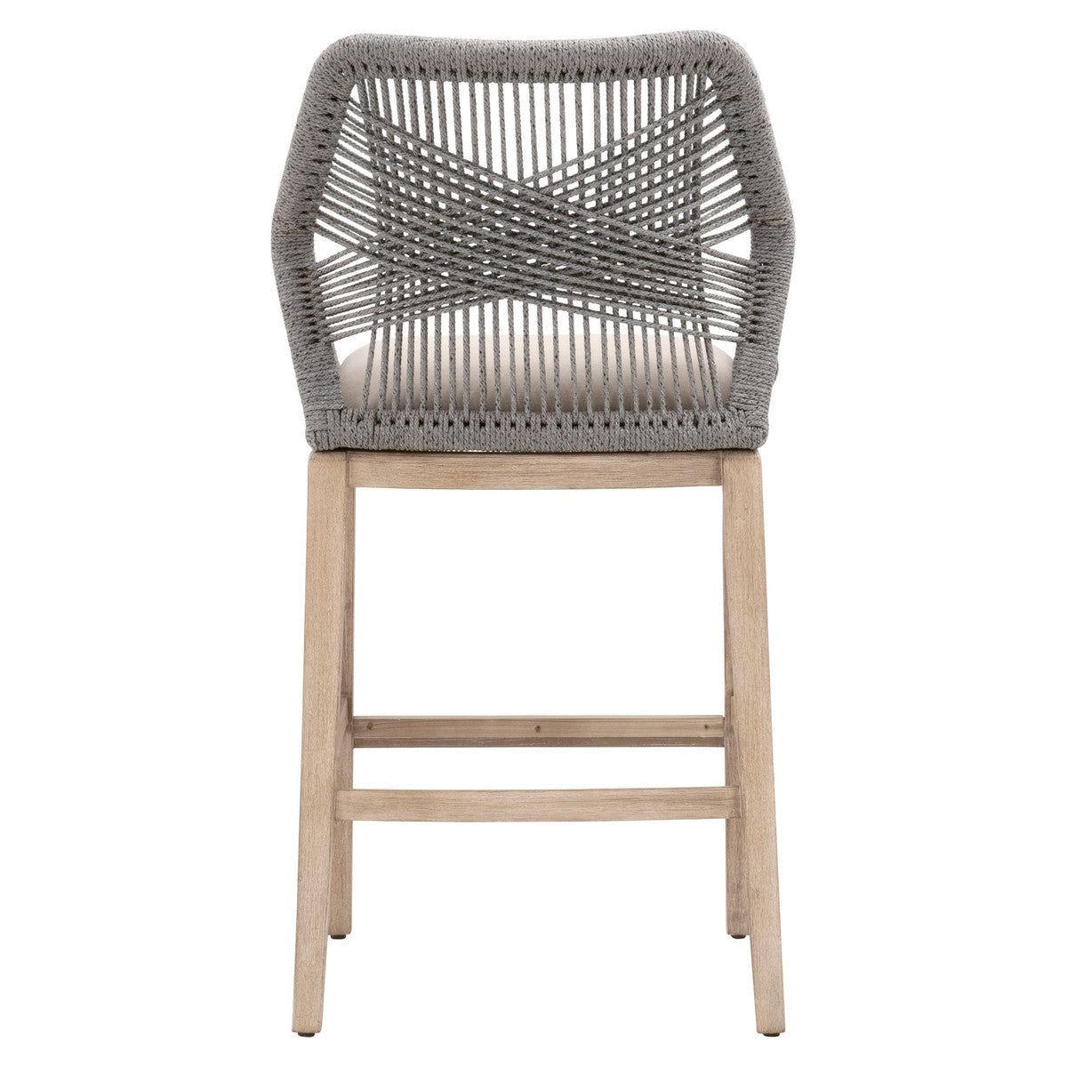 Loom Barstool in Platinum Rope, Light Gray, Natural Gray Mahogany from Essentials For Living - Luna Furniture