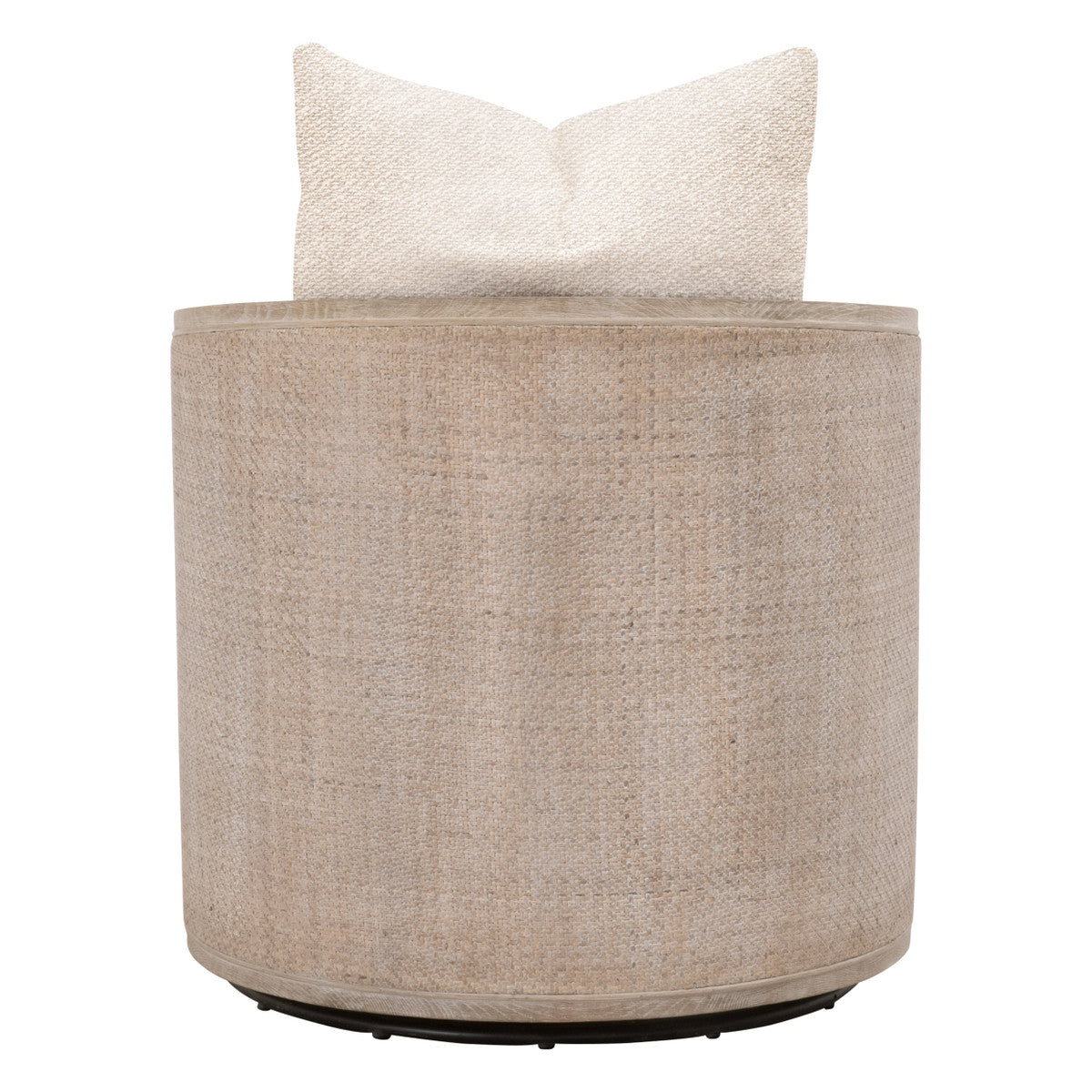 Mcguire Swivel Club Chair in Livesmart Gellar-Jute, Natural Gray Oak & Cane from Essentials For Living - Luna Furniture