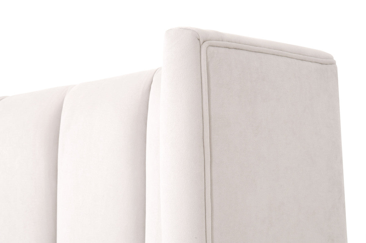 Chandler Standard King Bed in Cream Velvet, Natural Gray Oak from Essentials For Living - Luna Furniture