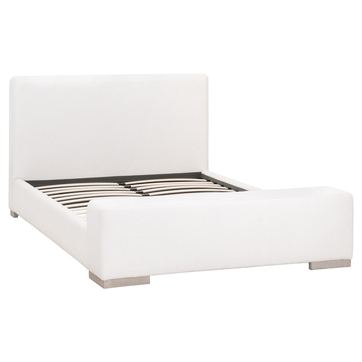 Warren Standard King Bed in Livesmart Boucle-Snow, Natural Gray Oak from Essentials For Living - Luna Furniture