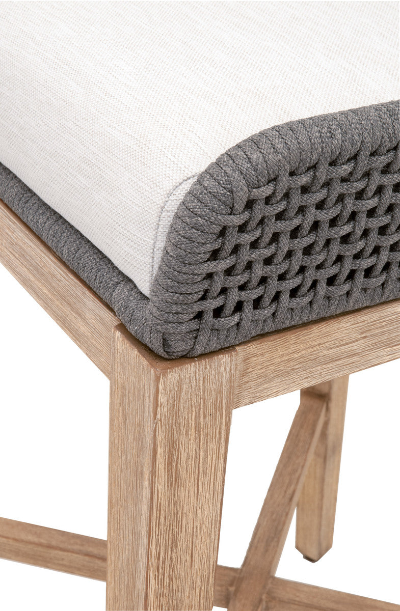 Tapestry Barstool in Dove Flat Rope, White Speckle Stripe, Performance White Speckle, Natural Gray Mahogany from Essentials For Living - Luna Furniture