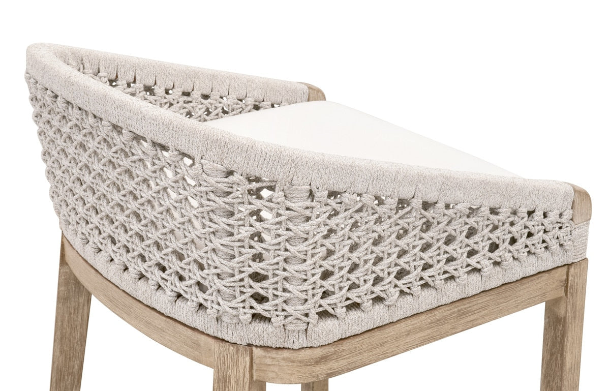 Montecito Counter Stool in White Speckle Round Rope, Livesmart Peyton-Pearl, Natural Gray Mahogany from Essentials For Living - Luna Furniture