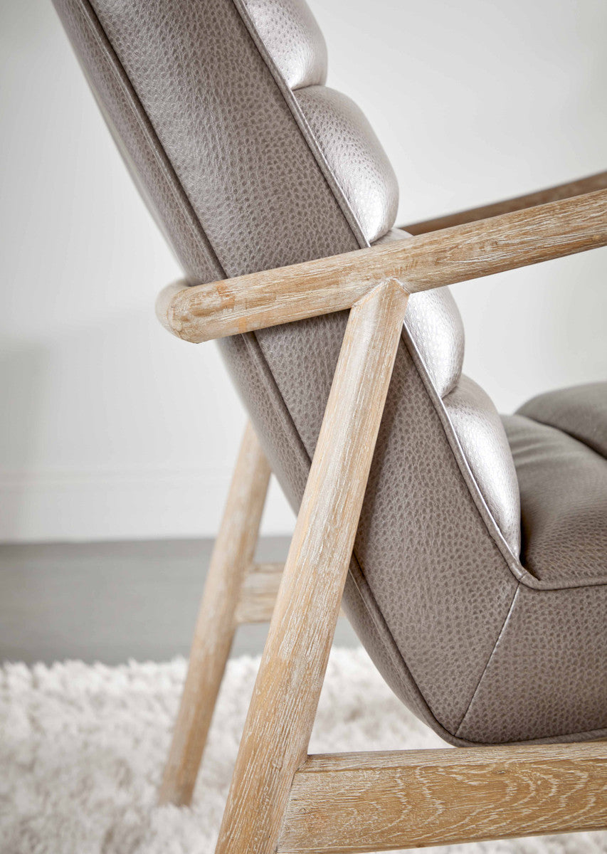 Tahoe Club Chair in Contract Ore Gray Synthetic, Natural Gray Oak from Essentials For Living - Luna Furniture