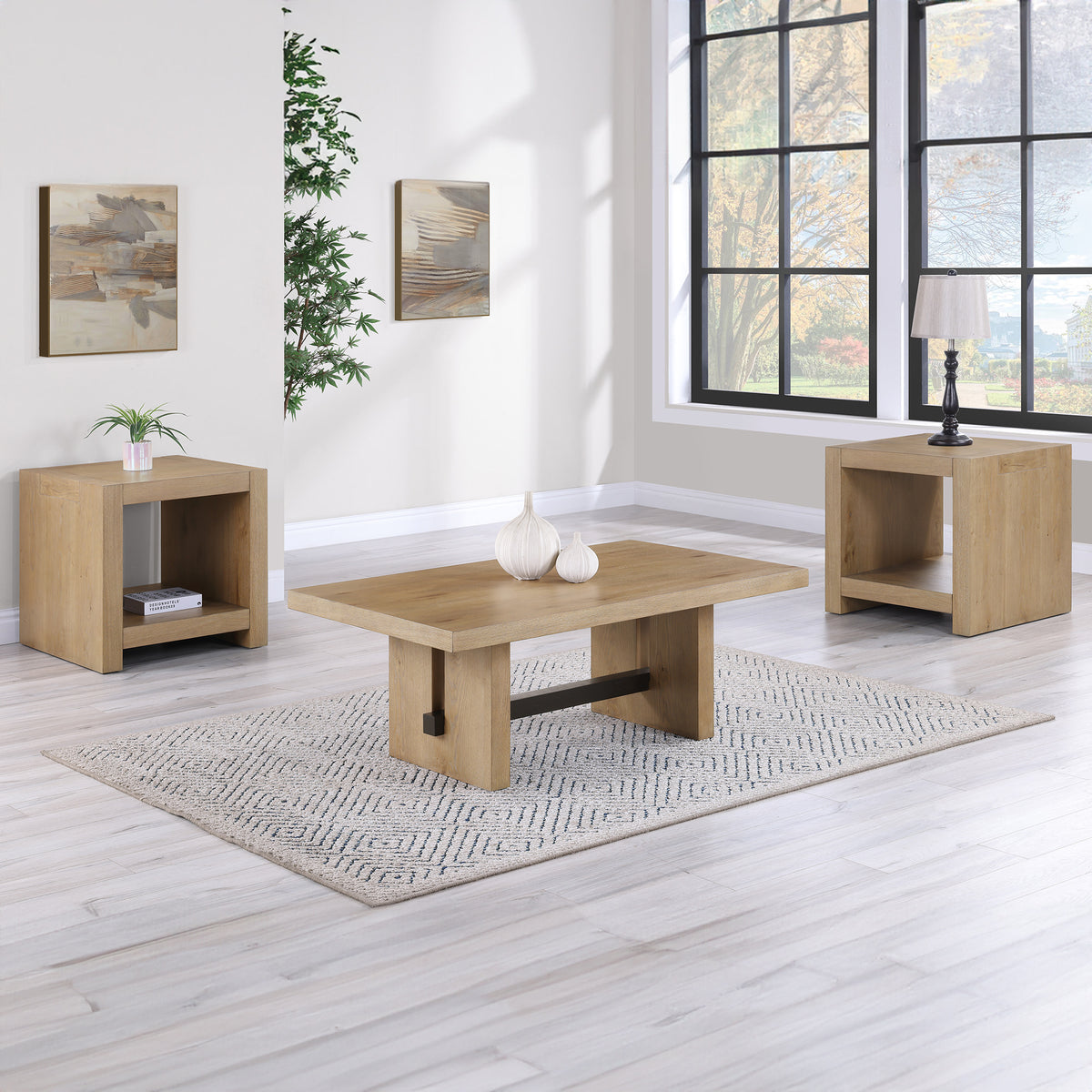 Aubrey 48″ Coffee Table, Driftwood from Steve Silver - Luna Furniture