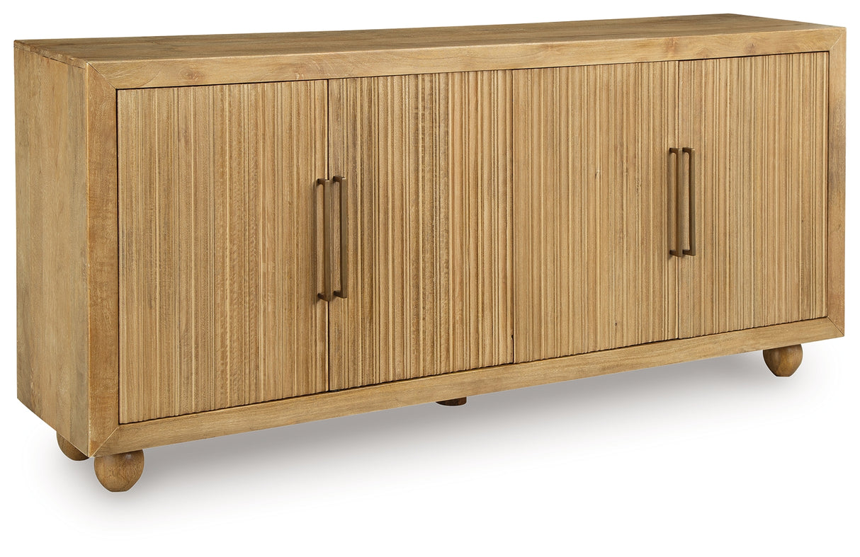 Niam Light Antique Beige Accent Cabinet from Ashley - Luna Furniture