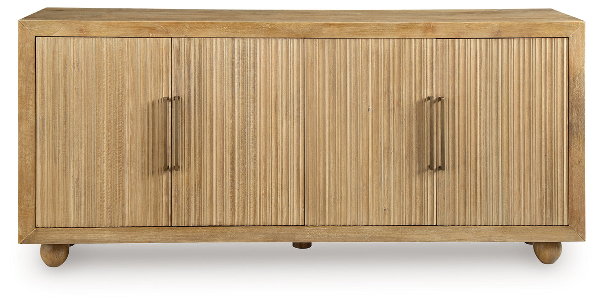 Niam Light Antique Beige Accent Cabinet from Ashley - Luna Furniture