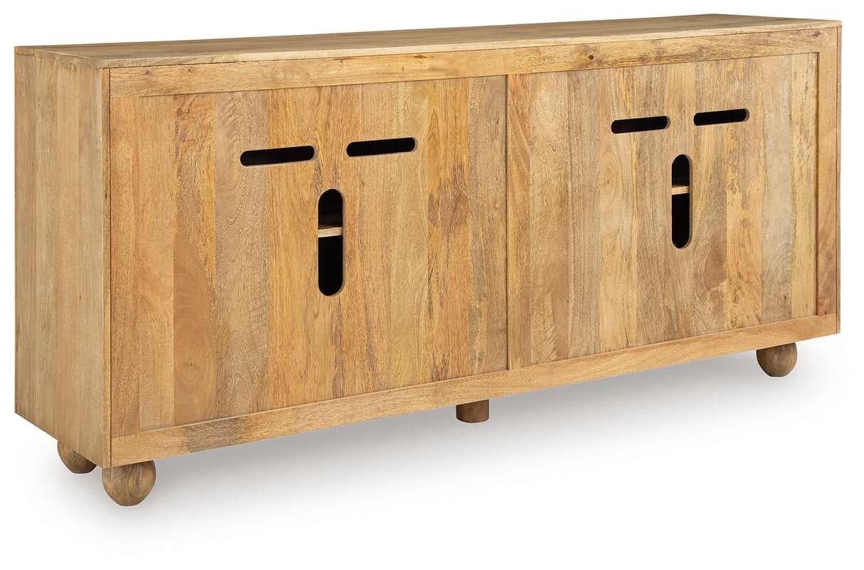 Niam Light Antique Beige Accent Cabinet from Ashley - Luna Furniture