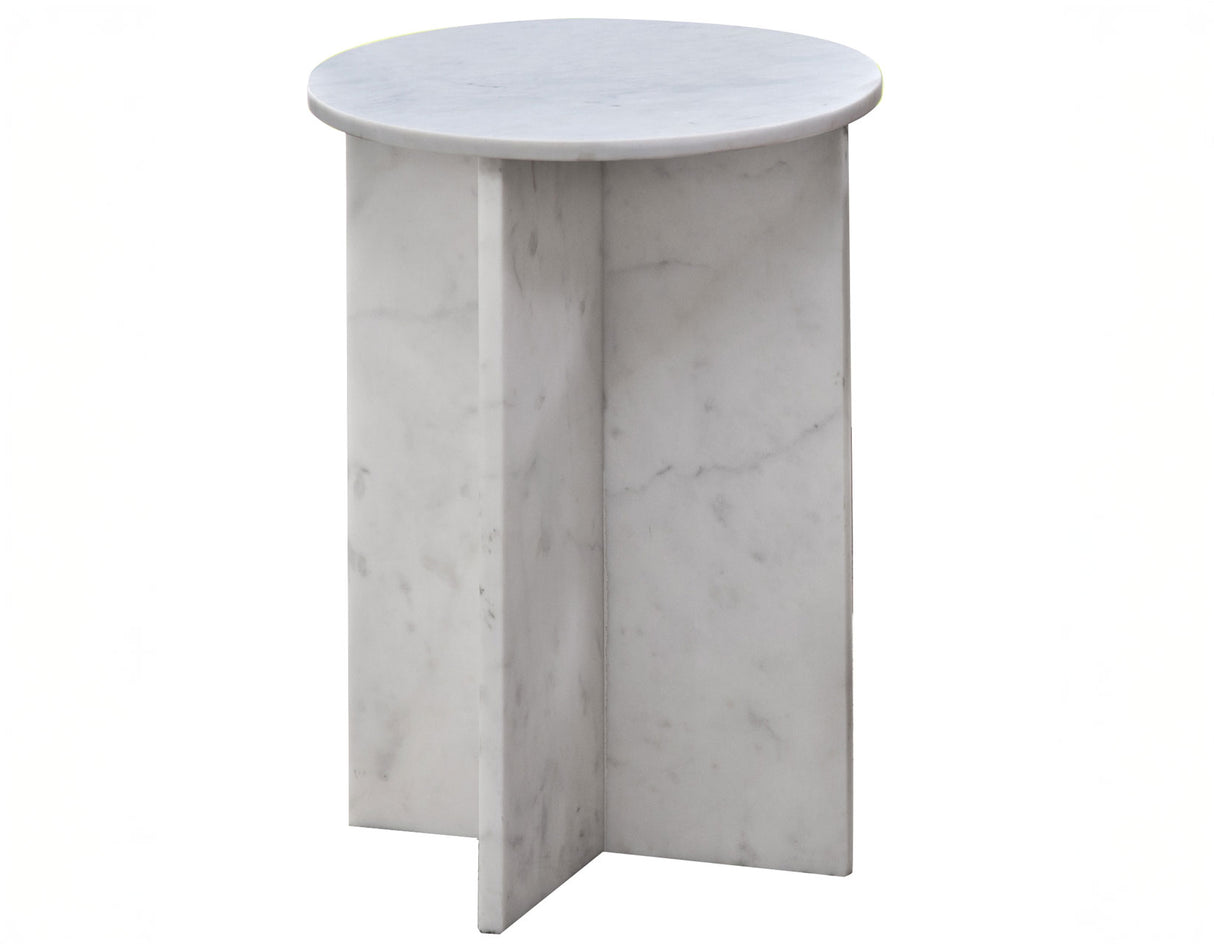 Niki Banswara White Solid Marble Accent Table from Steve Silver - Luna Furniture