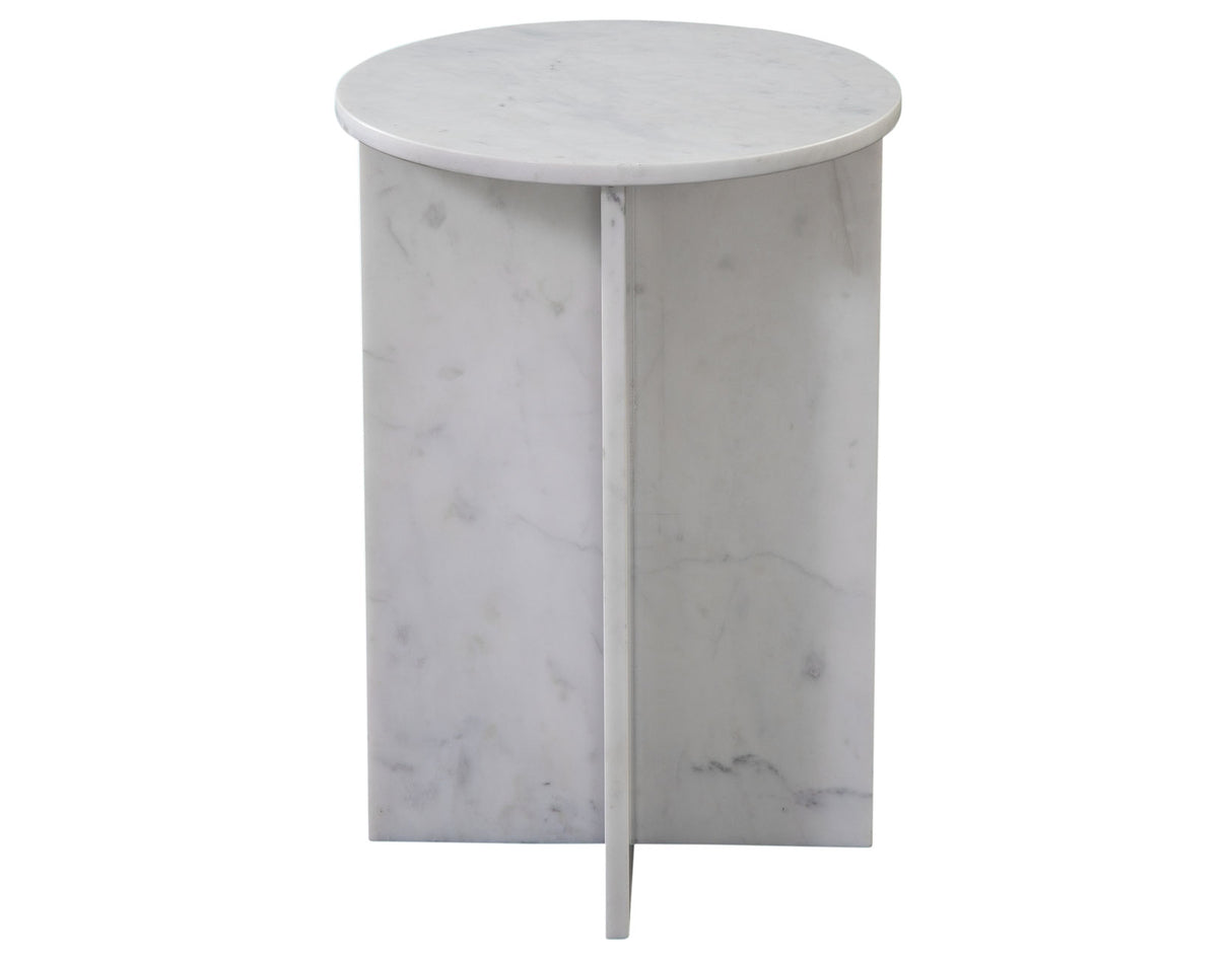 Niki Banswara White Solid Marble Accent Table from Steve Silver - Luna Furniture