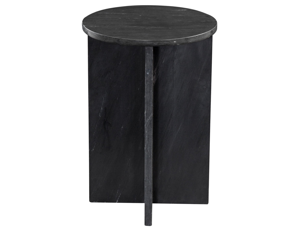 Niki Solid Black Marquina Marble Accent Table from Steve Silver - Luna Furniture