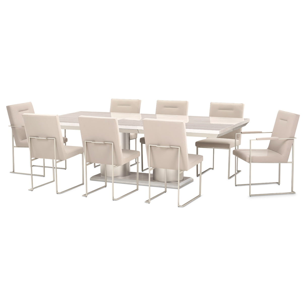 Marin Greige Rectangular Double Pedestal Table from Michael Amini - Luna Furniture
