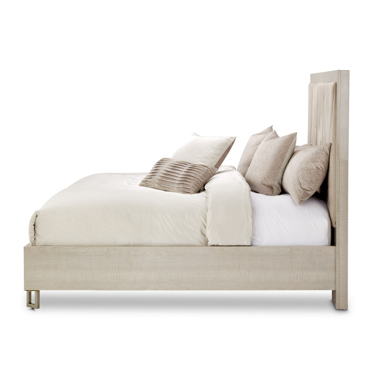 Marin Greige Cal King Panel Bed (3 Pc) from Michael Amini - Luna Furniture