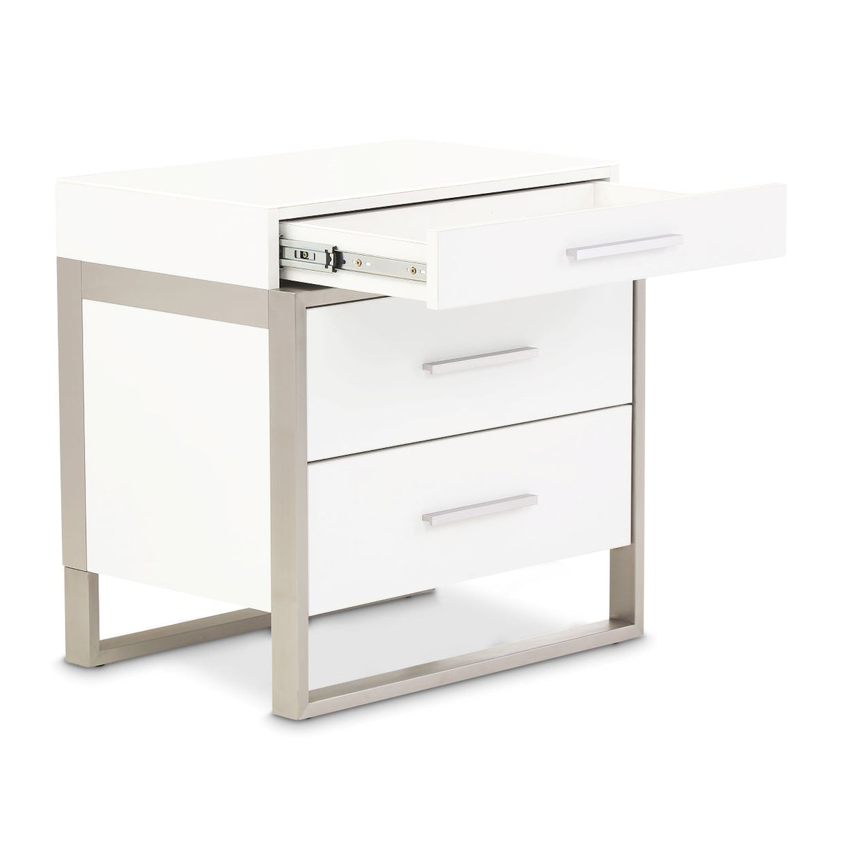 Marquee Cloud White 3-drawer Nightstand from Michael Amini - Luna Furniture