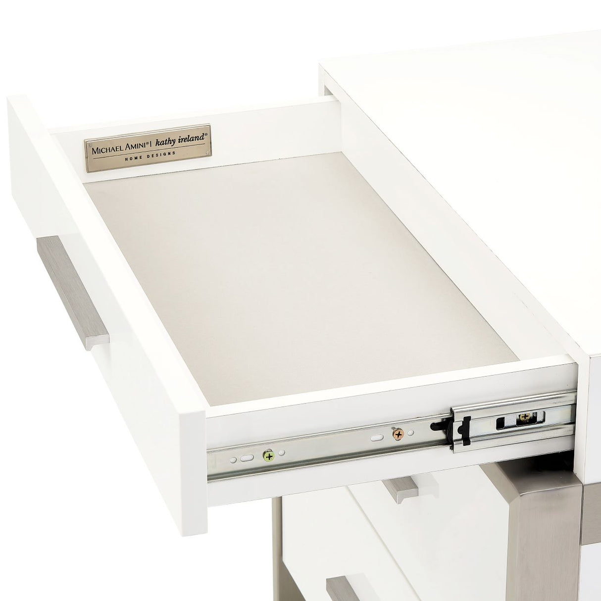 Marquee Cloud White 3-drawer Nightstand from Michael Amini - Luna Furniture