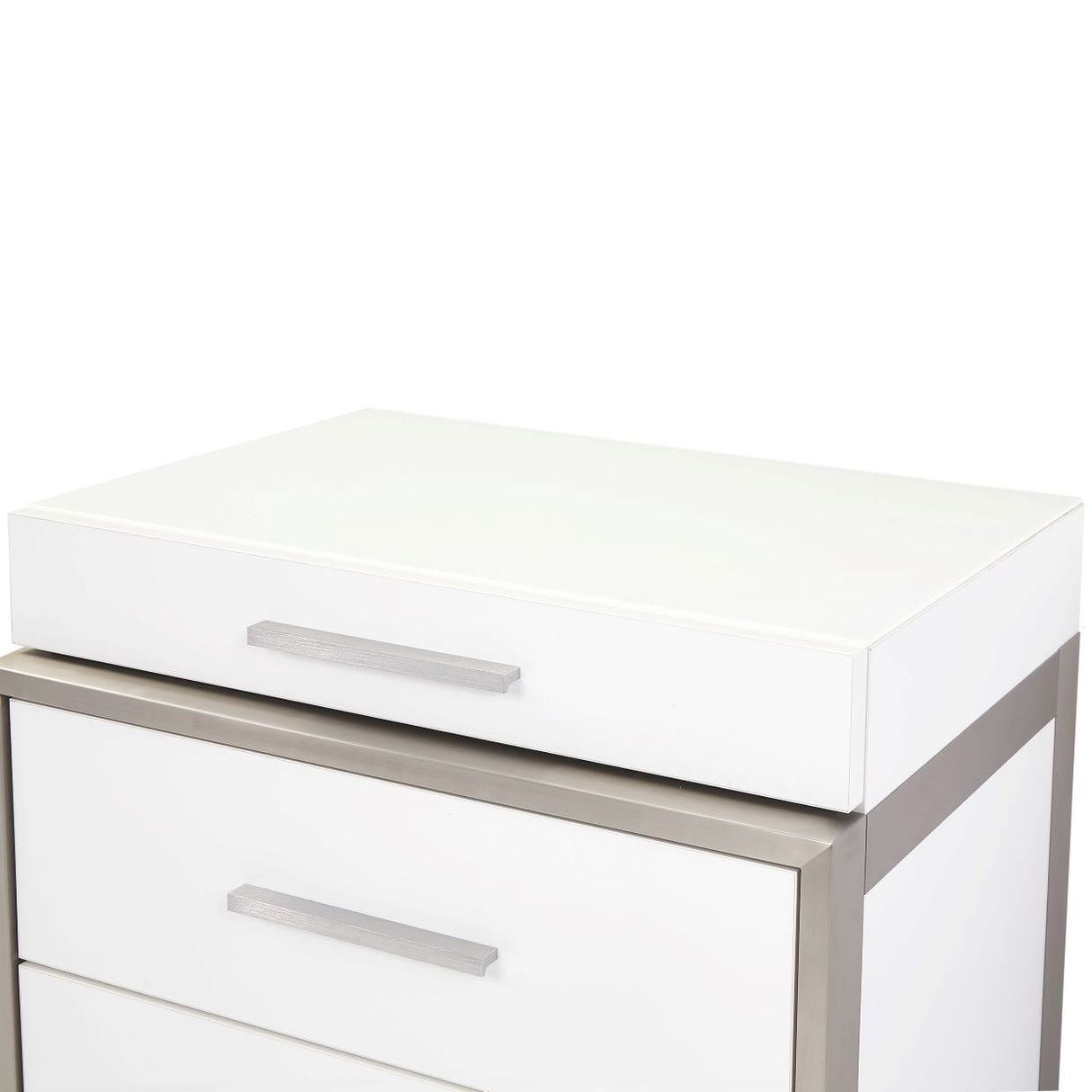 Marquee Cloud White 3-drawer Nightstand from Michael Amini - Luna Furniture