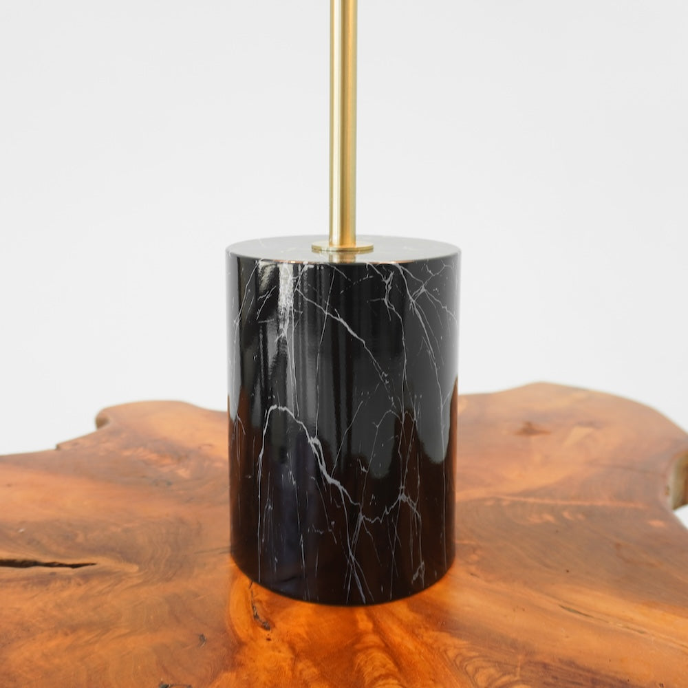 Nova Hydro Black Table Lamp with On/Off Switch Double Lamp with Faux Marble Base from Midinmod - Luna Furniture