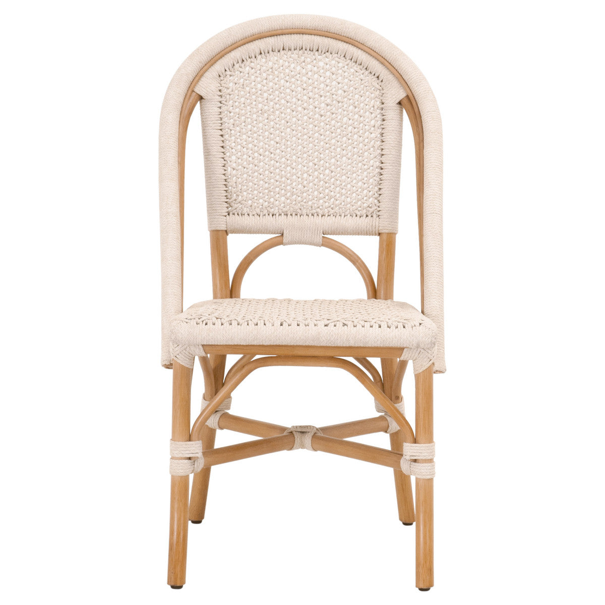 Brisas Dining Chair in Natural & White Flat Rope, Natural Rattan from Essentials For Living - Luna Furniture