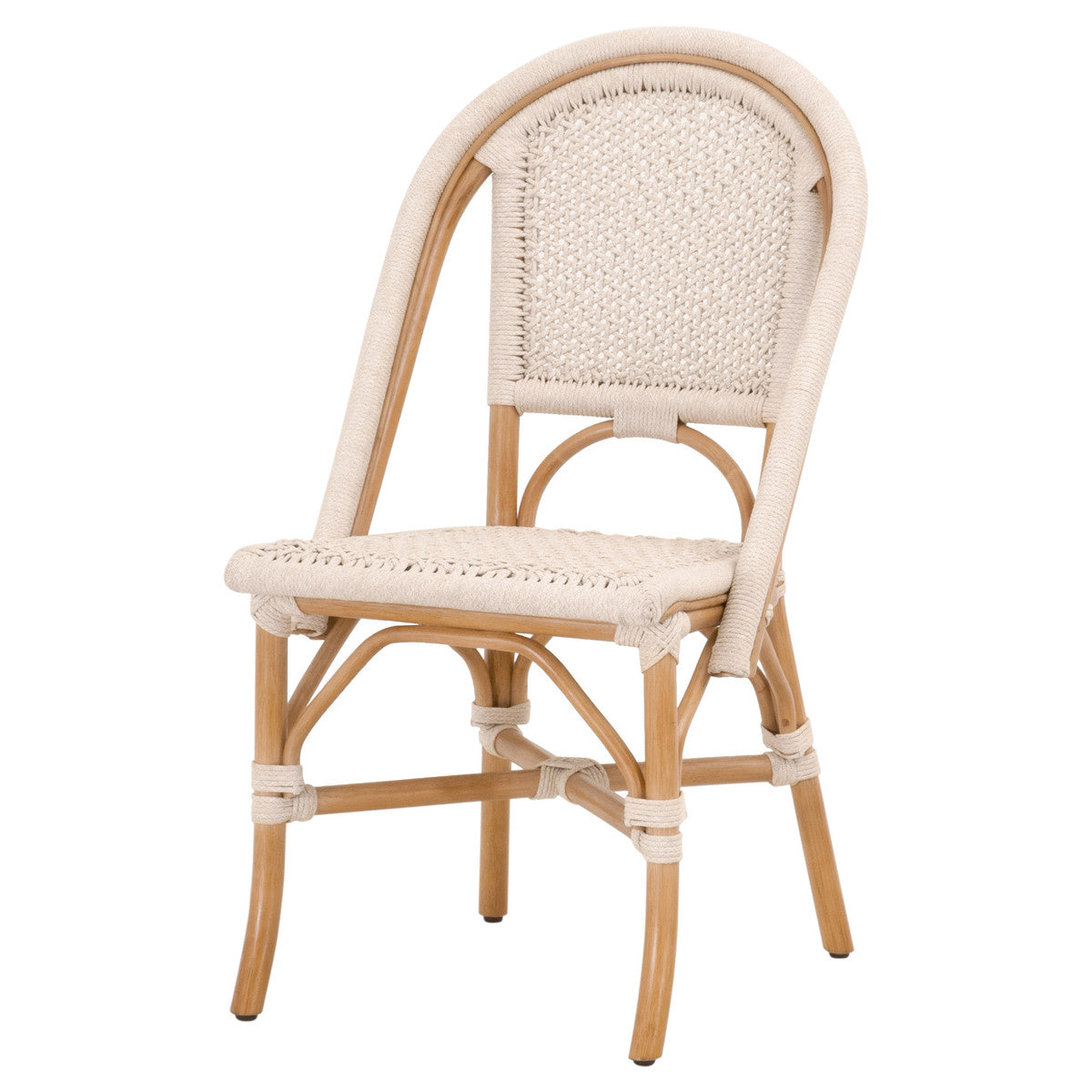 Brisas Dining Chair in Natural & White Flat Rope, Natural Rattan from Essentials For Living - Luna Furniture