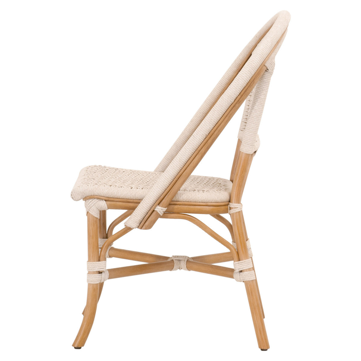 Brisas Dining Chair in Natural & White Flat Rope, Natural Rattan from Essentials For Living - Luna Furniture