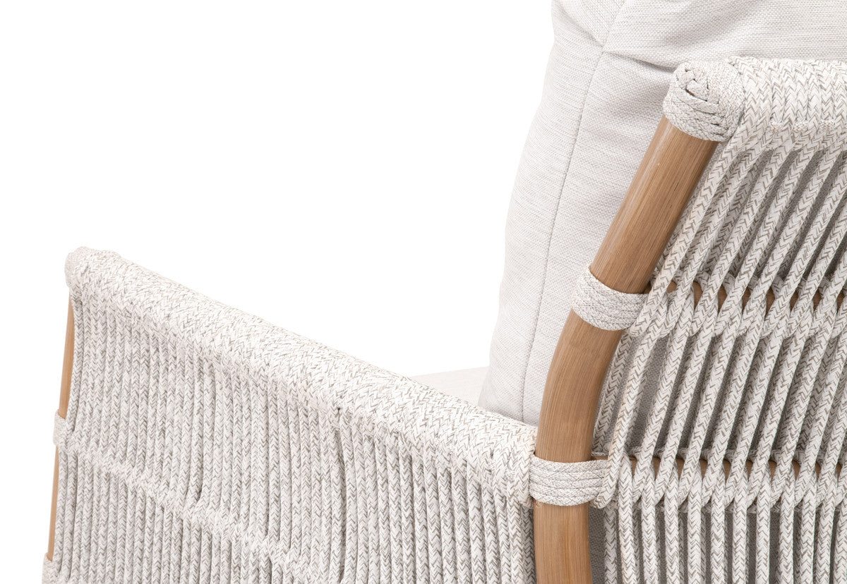 Bacara Footstool in White Speckle Flat Rope, Performance White Speckle, Natural Rattan from Essentials For Living - Luna Furniture