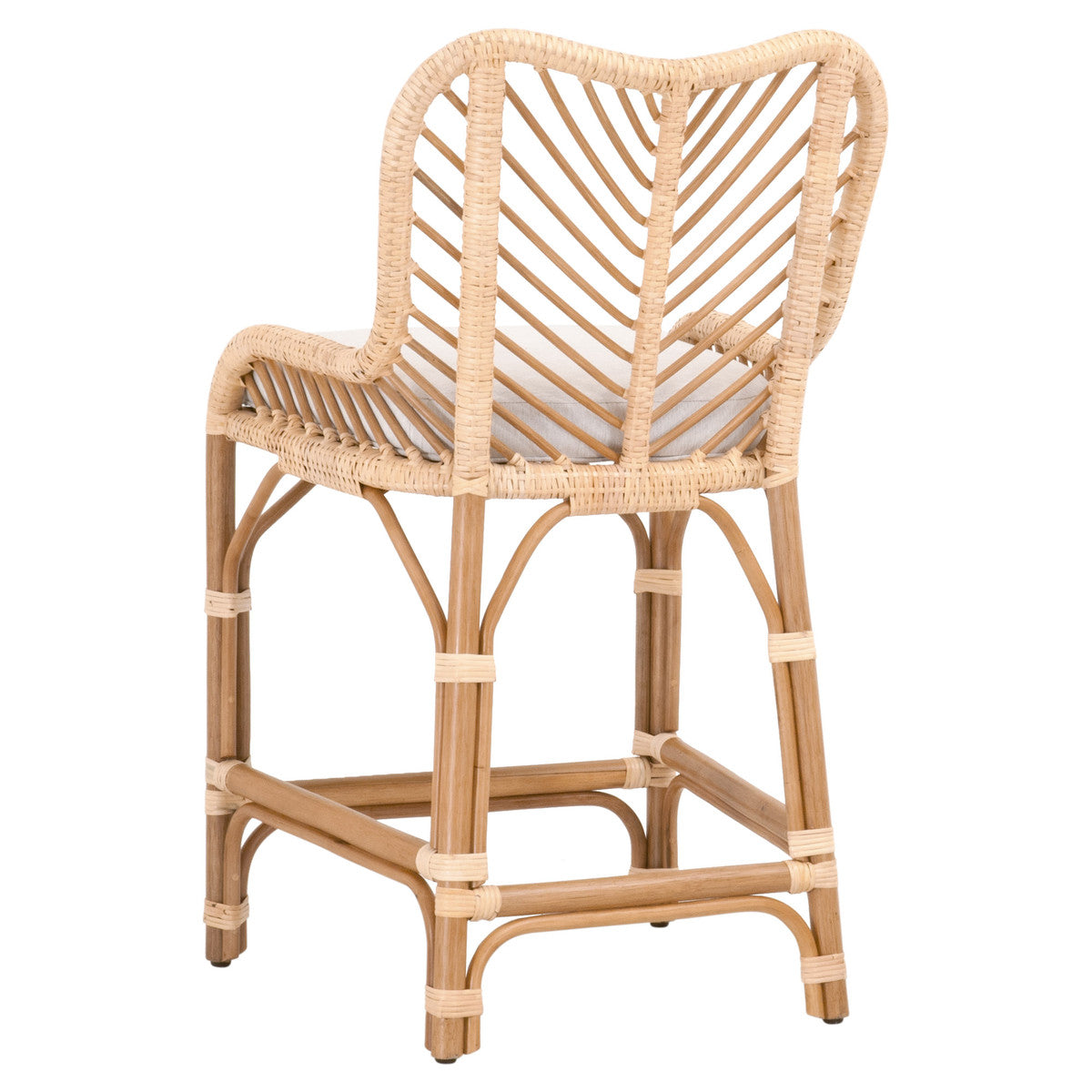 Laguna Counter Stool in Natural Sanded Rattan Binding, Performance White Speckle, Natural Rattan from Essentials For Living - Luna Furniture