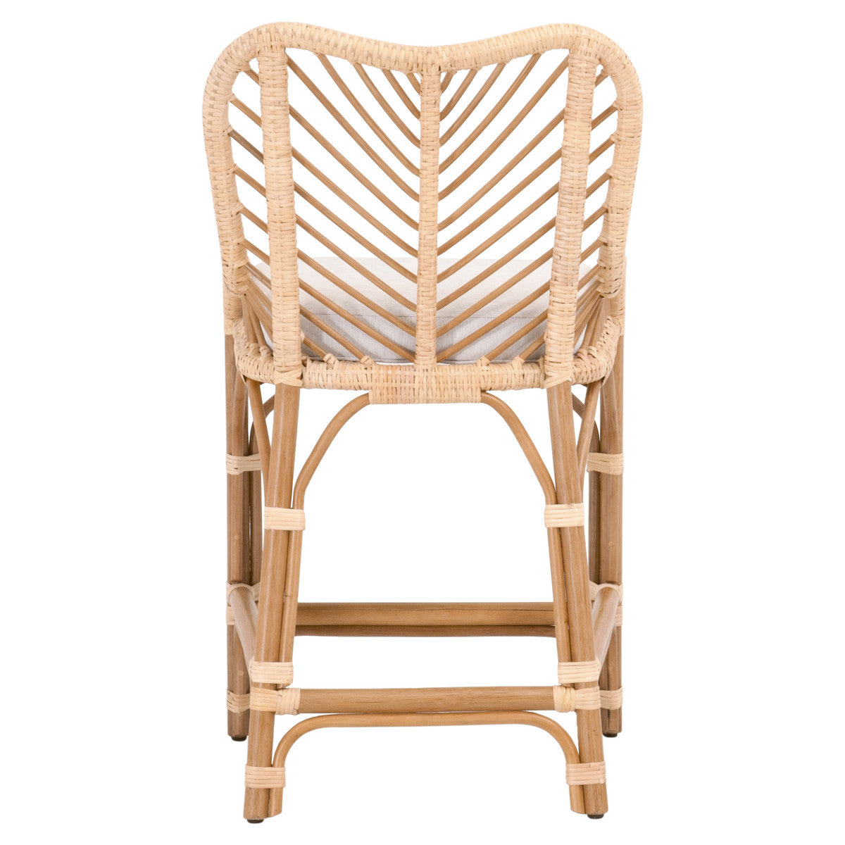 Laguna Counter Stool in Natural Sanded Rattan Binding, Performance White Speckle, Natural Rattan from Essentials For Living - Luna Furniture