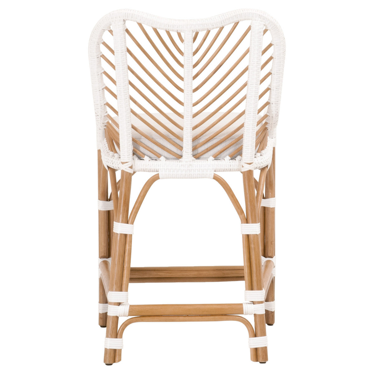 Laguna Counter Stool in White Synthetic Binding, Performance White Speckle, Natural Rattan from Essentials For Living - Luna Furniture