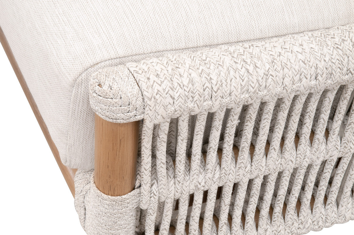 Bacara Footstool in White Speckle Flat Rope, Performance White Speckle, Natural Rattan from Essentials For Living - Luna Furniture