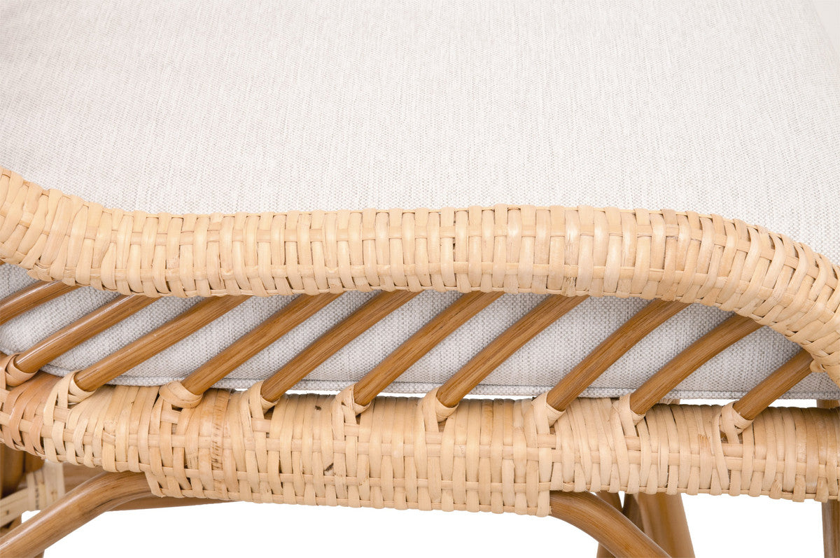 Laguna Counter Stool in Natural Sanded Rattan Binding, Performance White Speckle, Natural Rattan from Essentials For Living - Luna Furniture