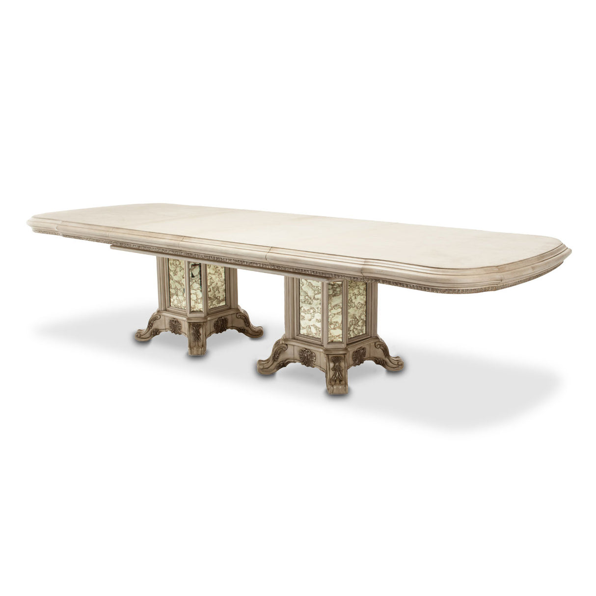Platine De Royale Champagne Rectangular Dining Table from Michael Amini - Luna Furniture