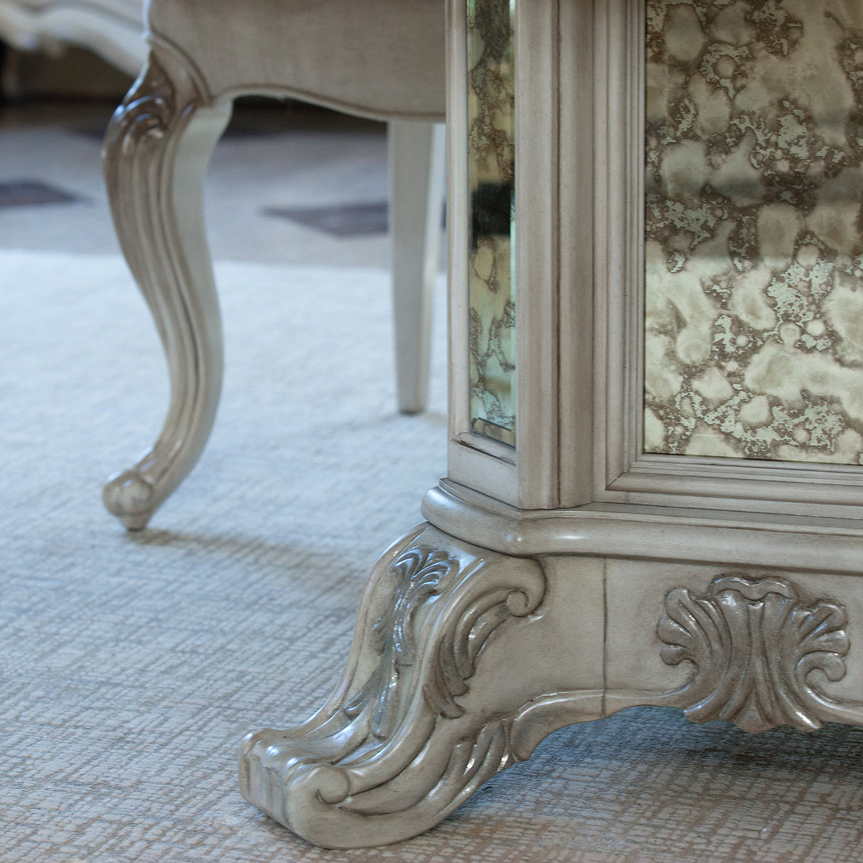 Platine De Royale Champagne Rectangular Dining Table from Michael Amini - Luna Furniture