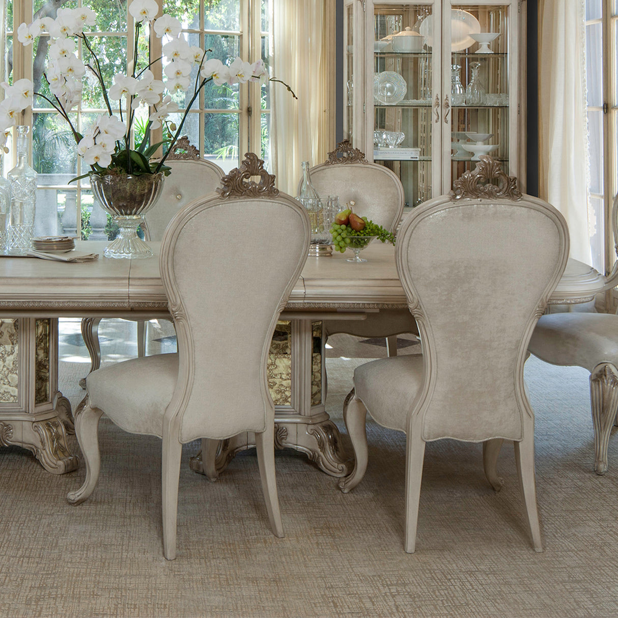 Platine De Royale Champagne Dining Side Chair from Michael Amini - Luna Furniture