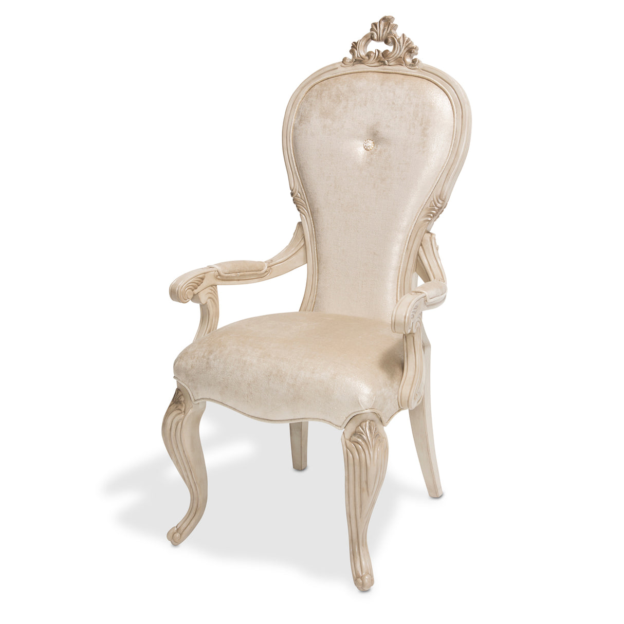 Platine De Royale Champagne Dining Arm Chair from Michael Amini - Luna Furniture
