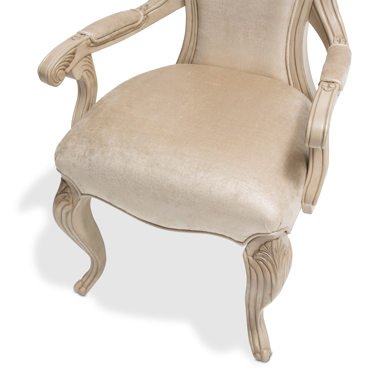 Platine De Royale Champagne Dining Arm Chair from Michael Amini - Luna Furniture
