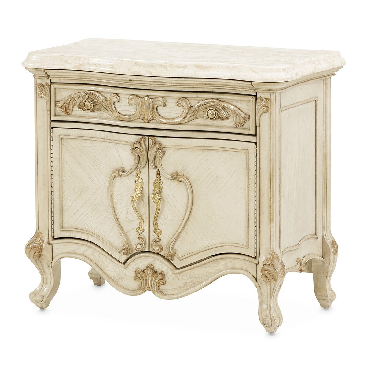 Platine De Royale Champagne Nightstand from Michael Amini - Luna Furniture