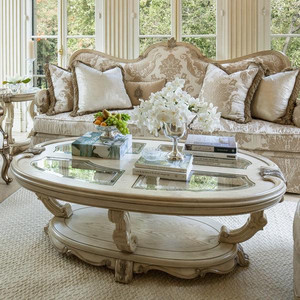 Platine De Royale Champagne Oval Cocktail Table
