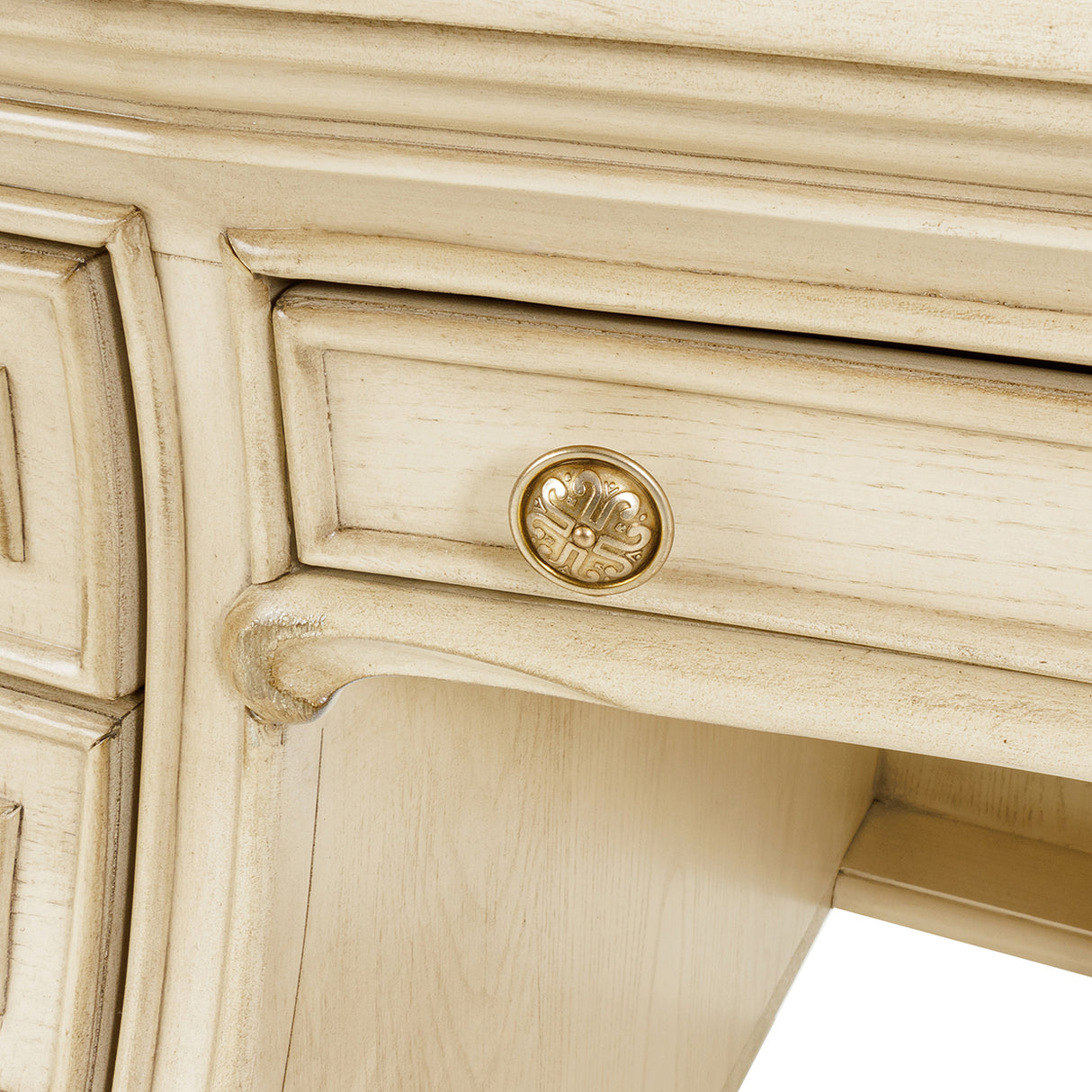 Platine De Royale Champagne Desk from Michael Amini - Luna Furniture