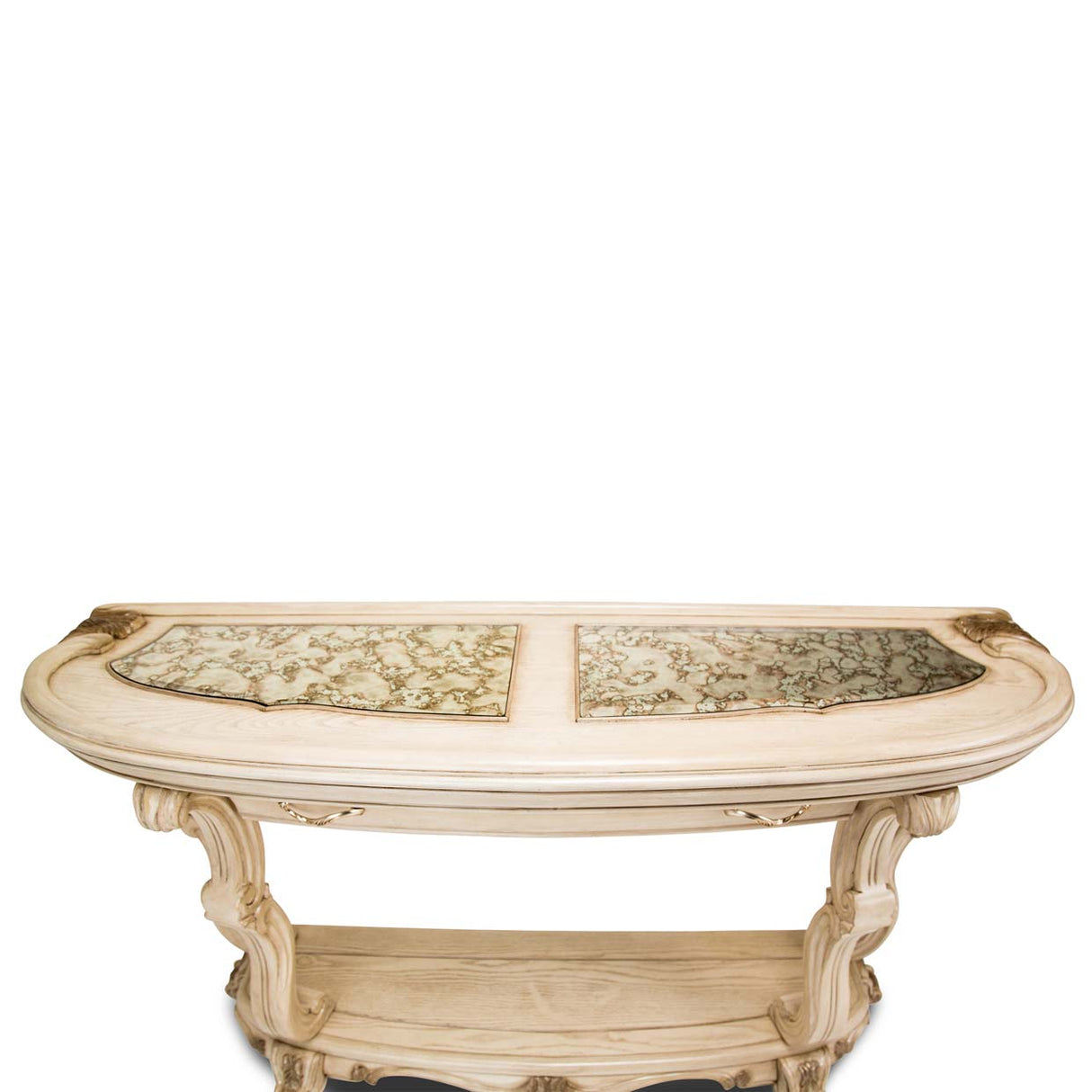 Platine De Royale Champagne Console Table from Michael Amini - Luna Furniture