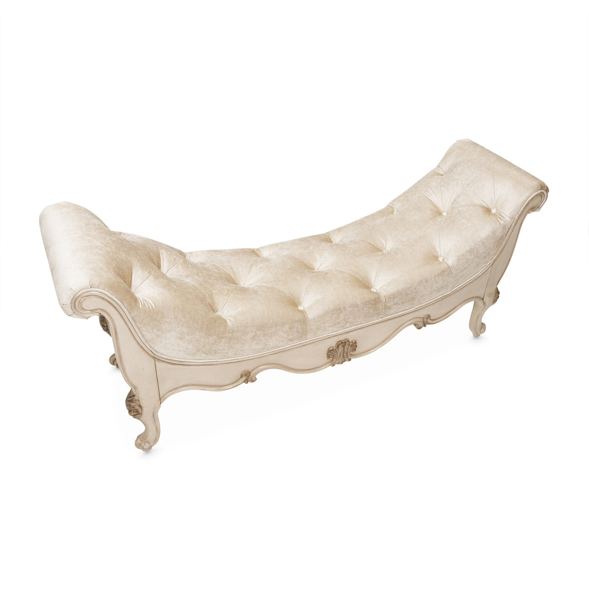 Platine De Royale Champagne Velvet Accent Bench from Michael Amini - Luna Furniture