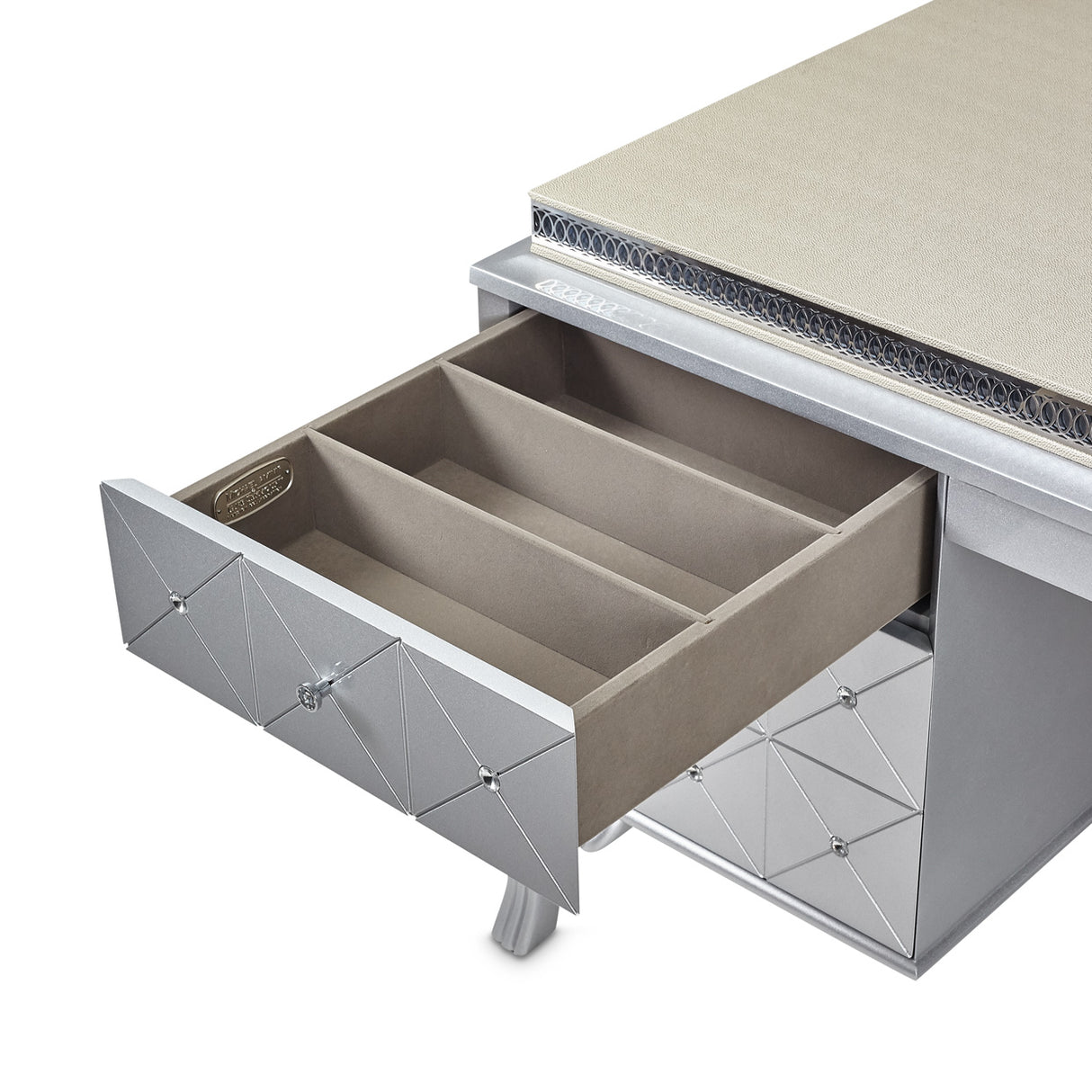 Hollywood Swank Pearl Caviar Desk from Michael Amini - Luna Furniture
