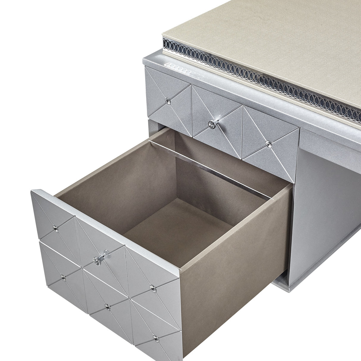 Hollywood Swank Pearl Caviar Desk from Michael Amini - Luna Furniture