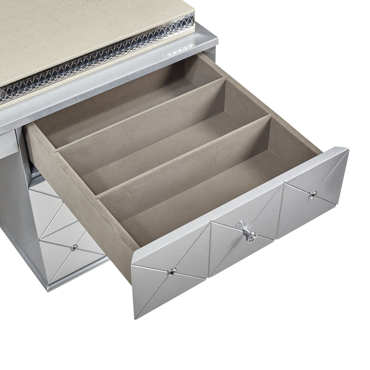 Hollywood Swank Pearl Caviar Desk from Michael Amini - Luna Furniture
