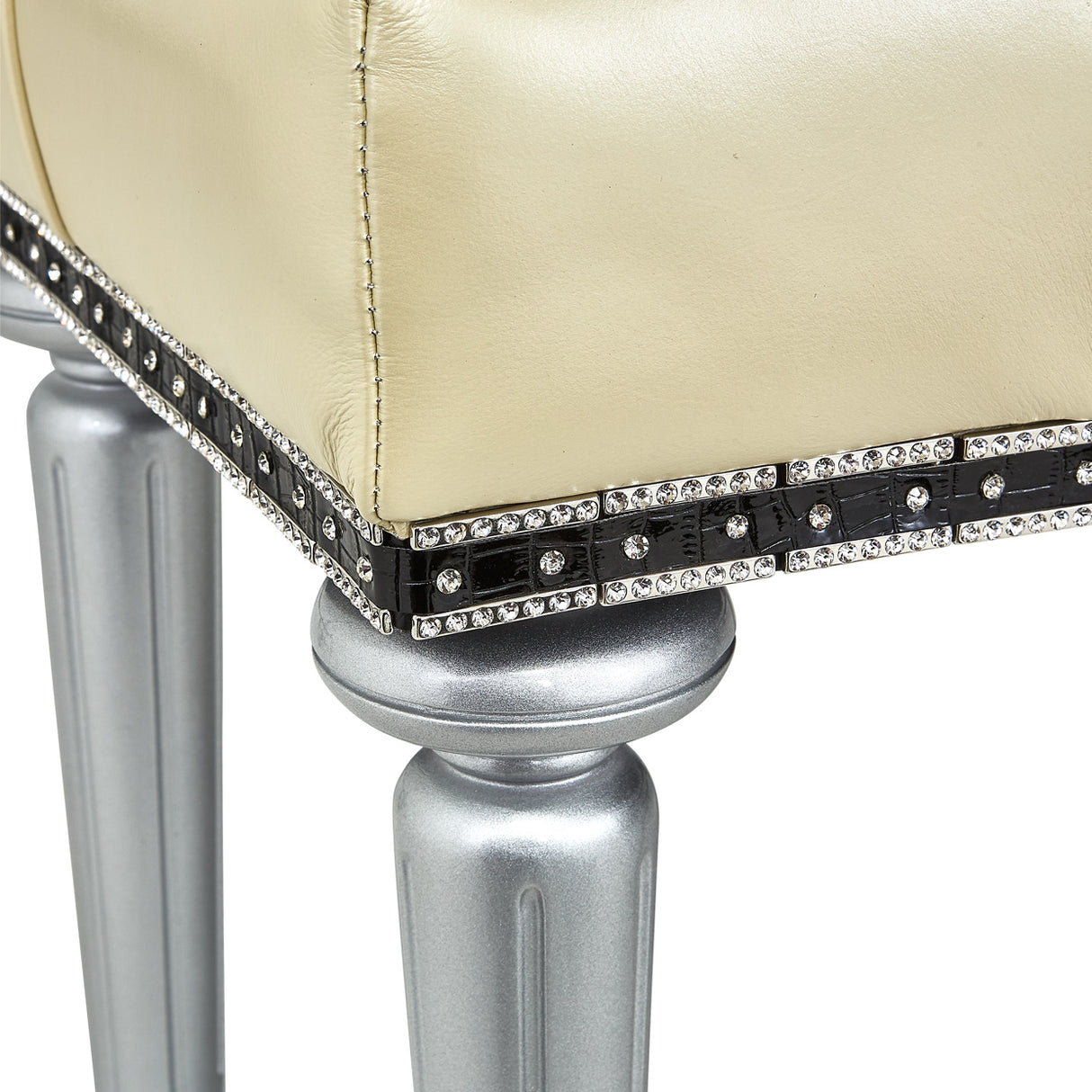 Hollywood Swank Creamy Pearl Vanity Bench from Michael Amini - Luna Furniture