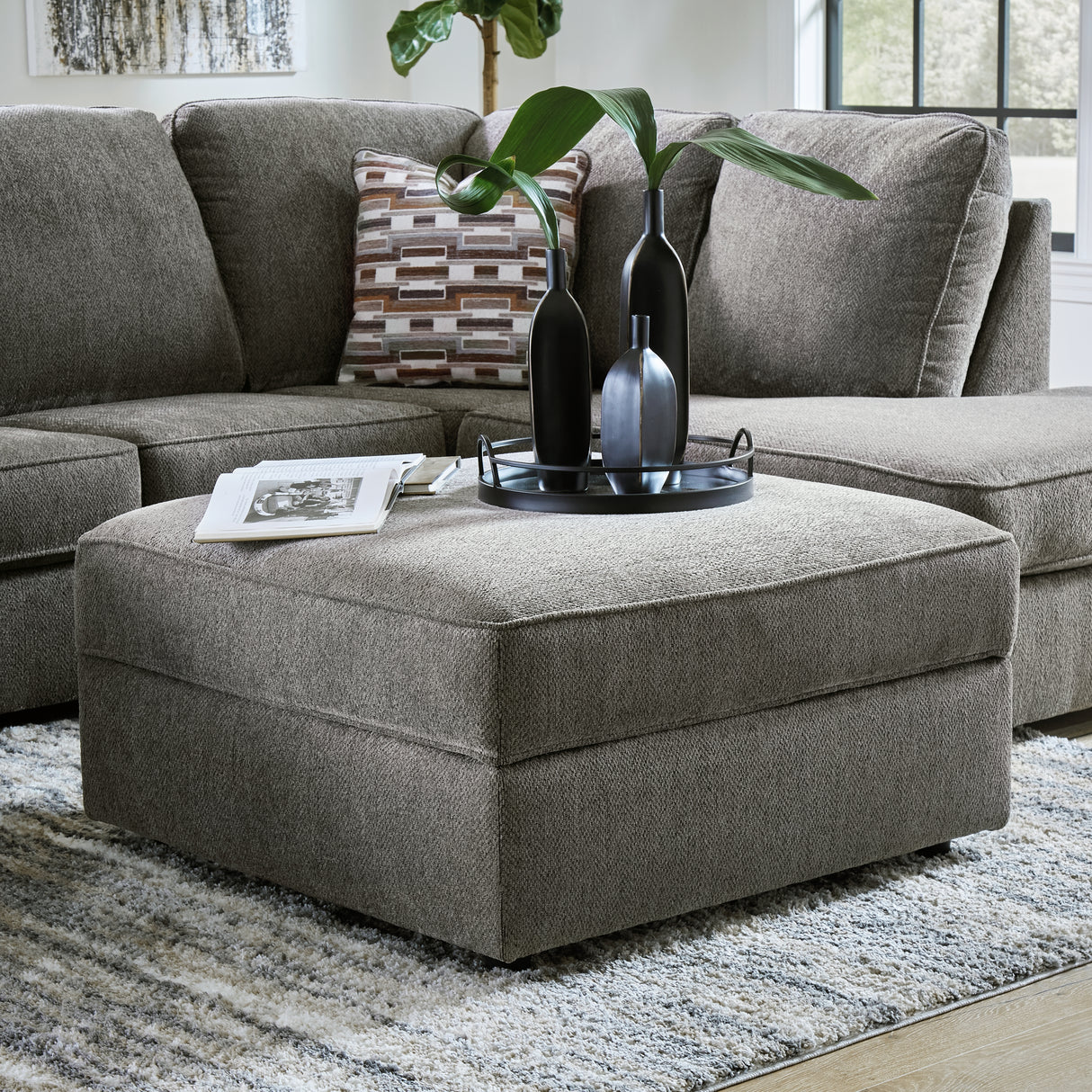 O'Phannon Putty 2-Piece Sectional with Ottoman from Ashley - Luna Furniture