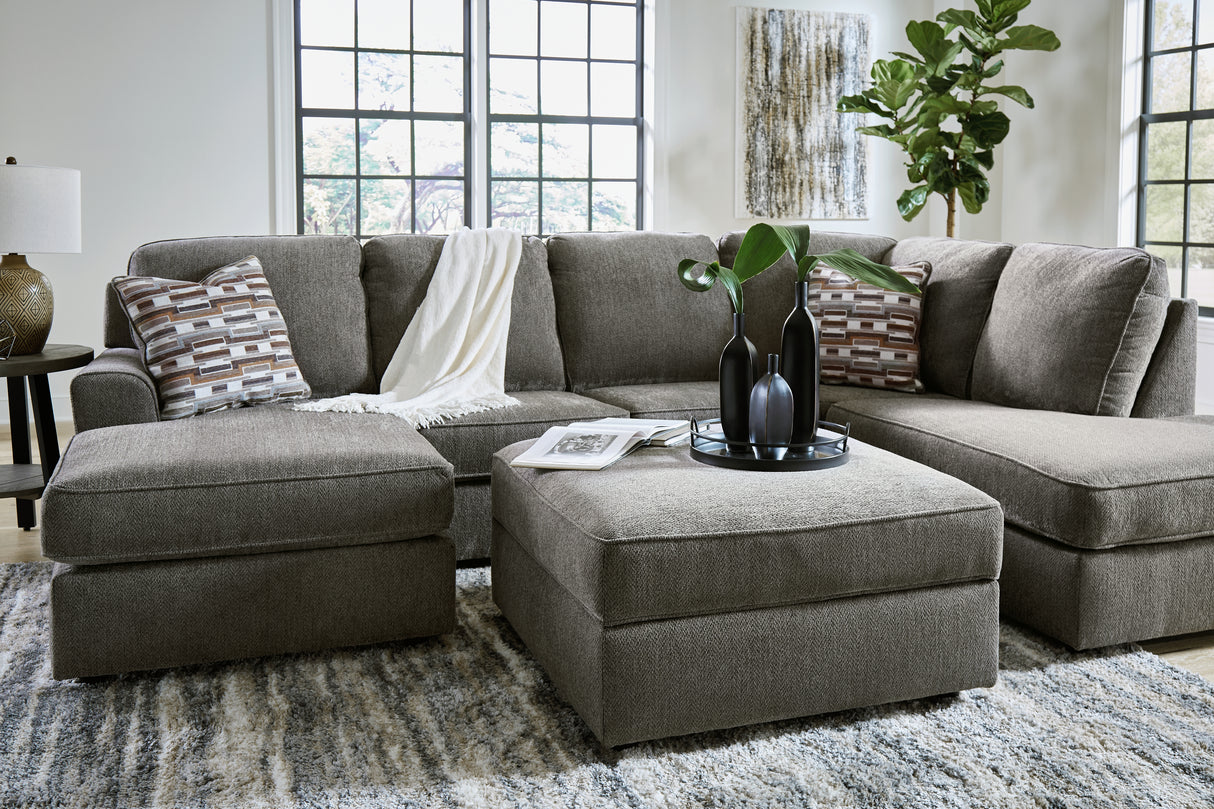 O'Phannon Putty 2-Piece Sectional with Ottoman from Ashley - Luna Furniture