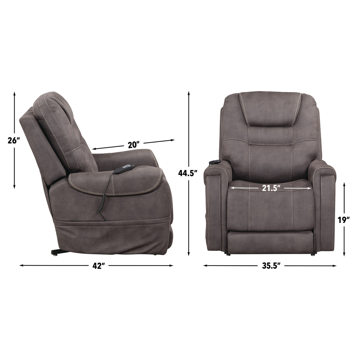 Brisbane Stone Power Lift Chair w/Three Heat Zones from Steve Silver - Luna Furniture