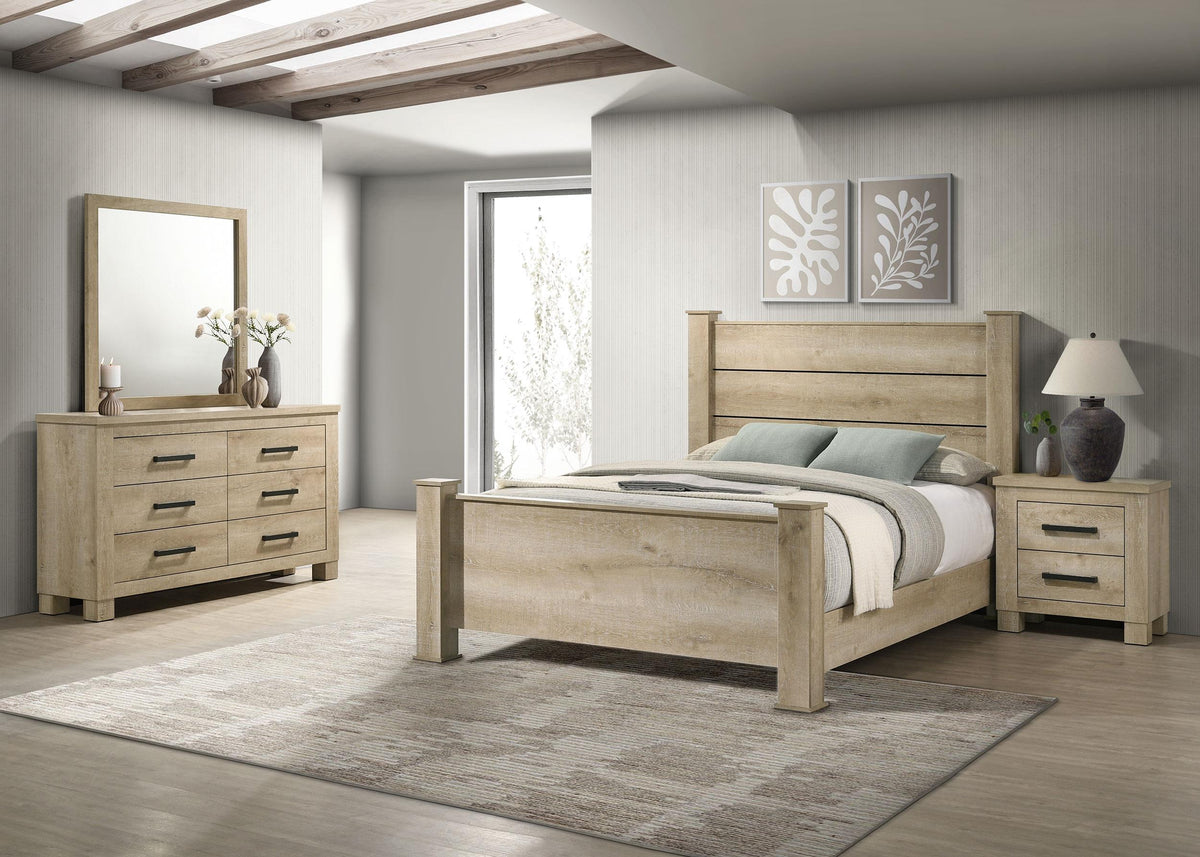 Oakglen Weathered Oak 4-piece Eastern King Bedroom Set from Coaster - Luna Furniture
