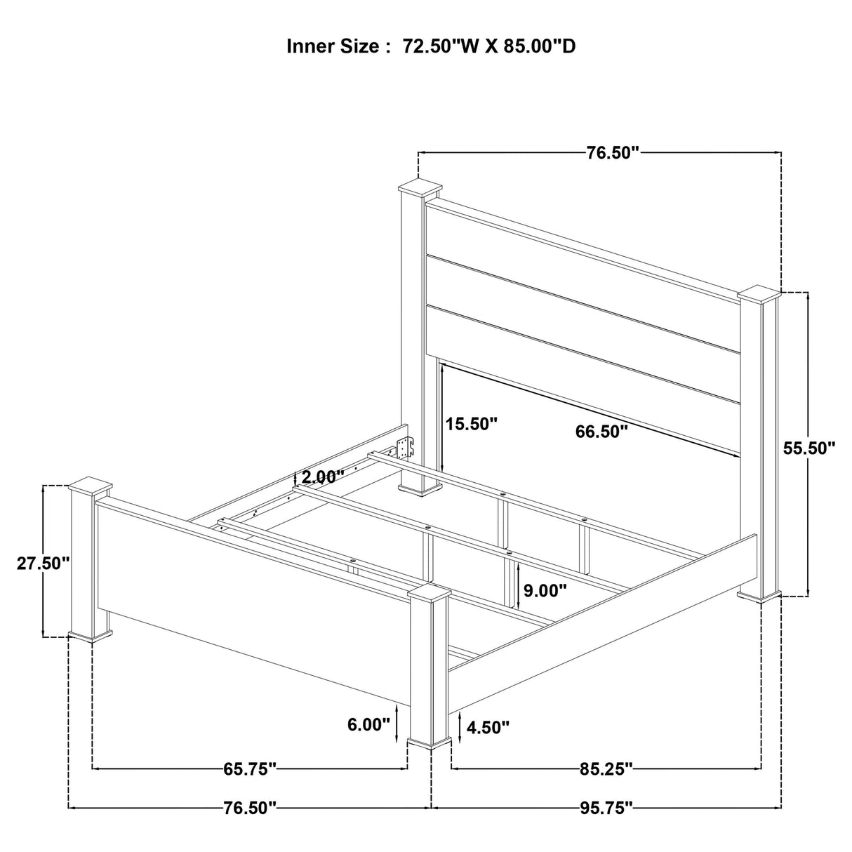 Oakglen Weathered Oak California King Panel Bed from Coaster - Luna Furniture